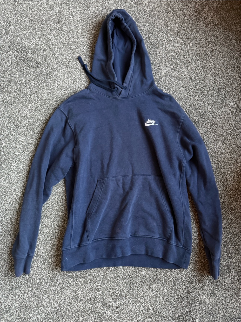 Nike Kids Navy Hoodie with White Logo